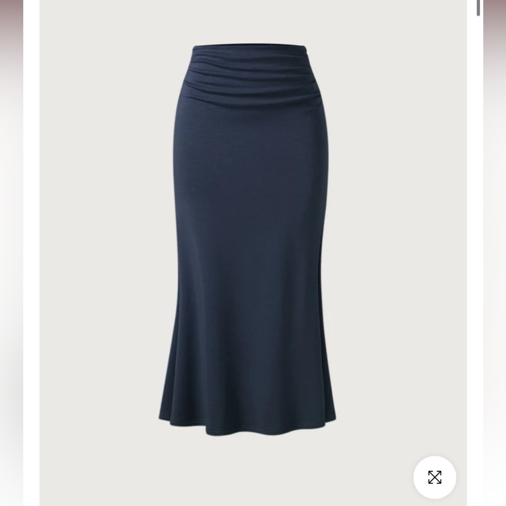 OGL Ruched Side Mermaid Maxi Skirt-Brushed Inside